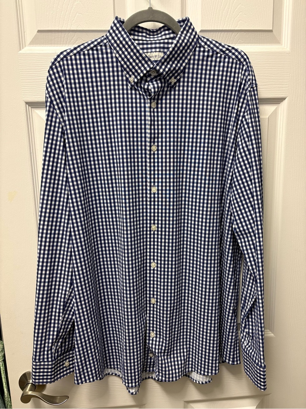 Collars & Co. APEX - Men's Blue and White Gingham Button-Down Shirt